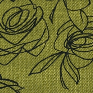 Látky s květy růží RIM25 mechově zelená