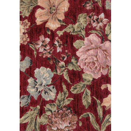 Látka s květy FLR 1 vínová