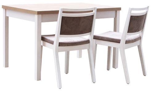 Sestava stůl KIAN 128 LBC a židle LEANDRO.