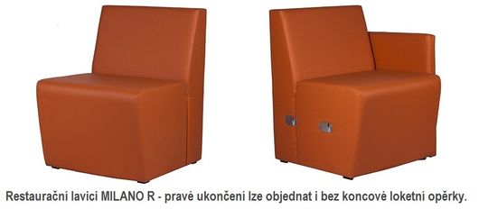 REstaurační sedací lavice čalouněná MILANO L Sedací restaurační lavice MILANO