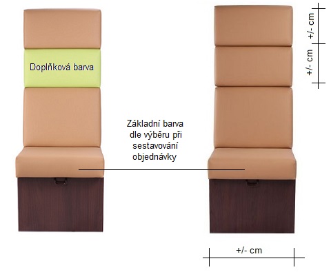 U lavic TRENTO lze měnit výšku i šířku. Modulární lavice TRENTO 130