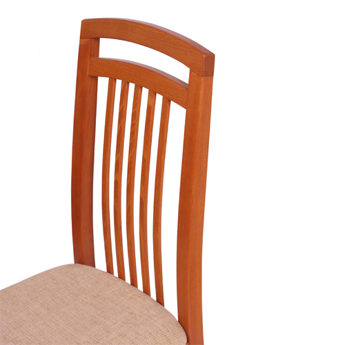 Čalouněné židle s dřevěnou opěrkou