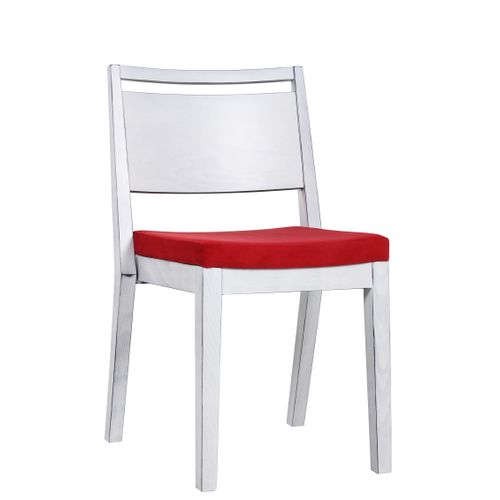 Dřevěná židle čalouněná LUCAS P ST Vintage Look bílá
