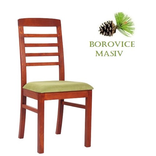 Dřevěné židle  ROBBIE 4P masivní borovice čalouněný sedák