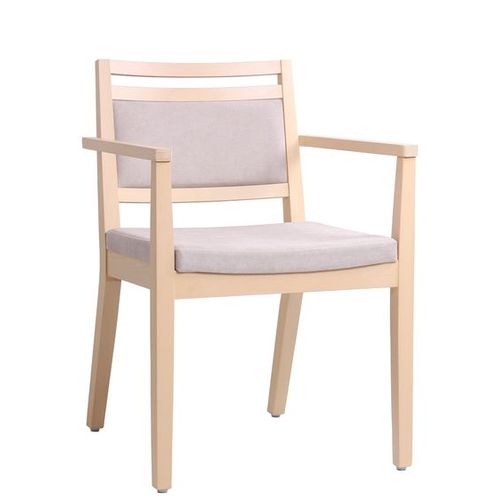 Dřevěná židle čalouněná s područkou LEANDRO P AL