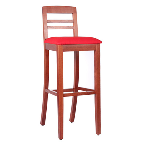 Čalouněná dřevěná barová židle BIANCA BAR P