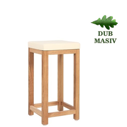  Dřevěné barové židle LIVO TH D P masivní dub čalouněný sedák