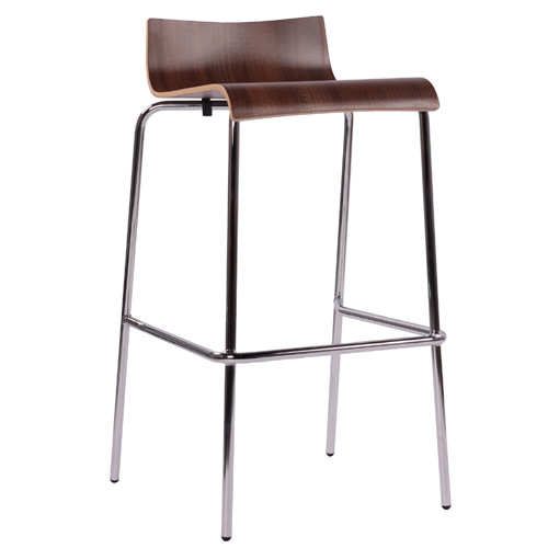 Kovové barové židle s dřevěným sedákem