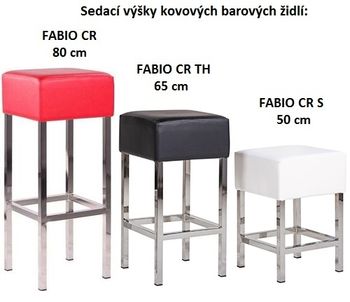Sedací výšky u barových židlí FABIO CR