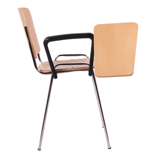 Kovové židle do školících místností s psacím stolkem