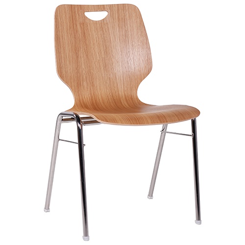 Kovové konferenční židle dubový sedák