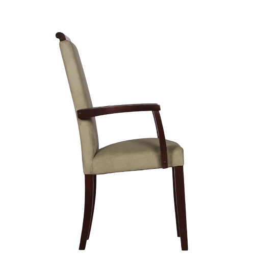dřevěná židle s područkou, pohodlná čalouněná židle