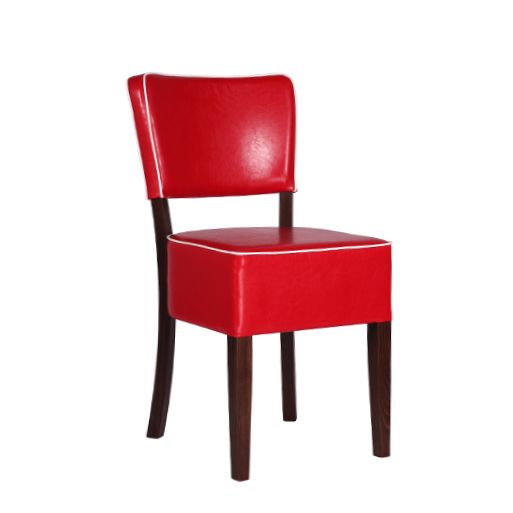 Čalouněná dřevěná židle s paspulou