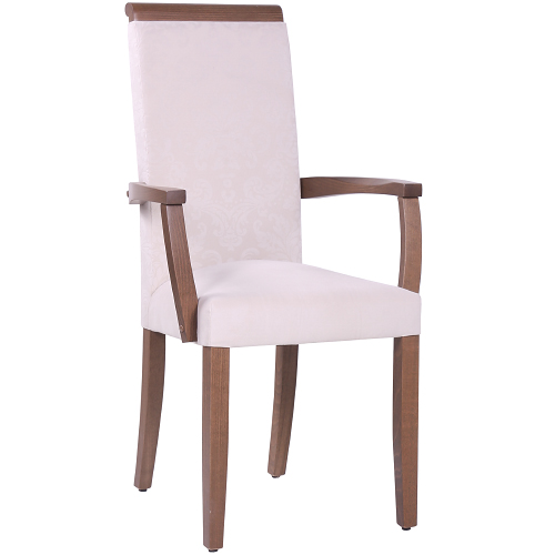 restaurační čalouněné dřevěné židle s područkou