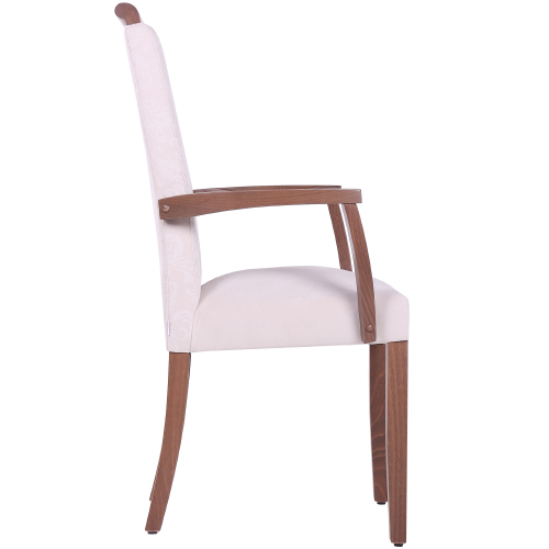 restaurační čalouněné dřevěné židle s područkou