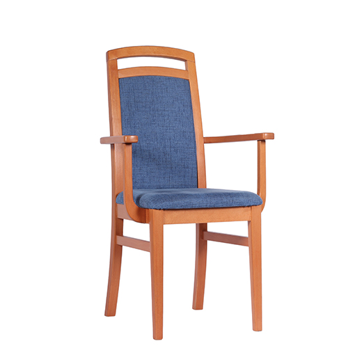 Dřevěné čalouněné židle do restaurace s područkou nebo loketníkem