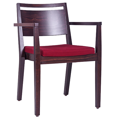 Dřevěné židle do restaurace s loketní opěrkou a možností stohování