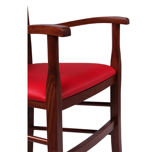 Dřevěné čalouněné židle s loketní opěrkou