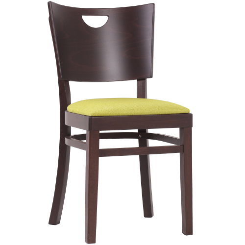 Dřevěné restaurační židle s čalouněným sedákem