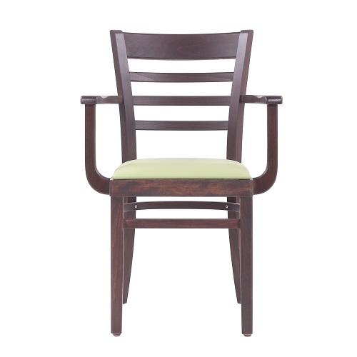 Dřevěné židle s čalouněním a loketní opěrkou