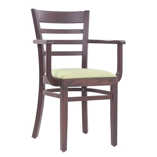 Dřevěné restaurační židle s loketní opěrkou