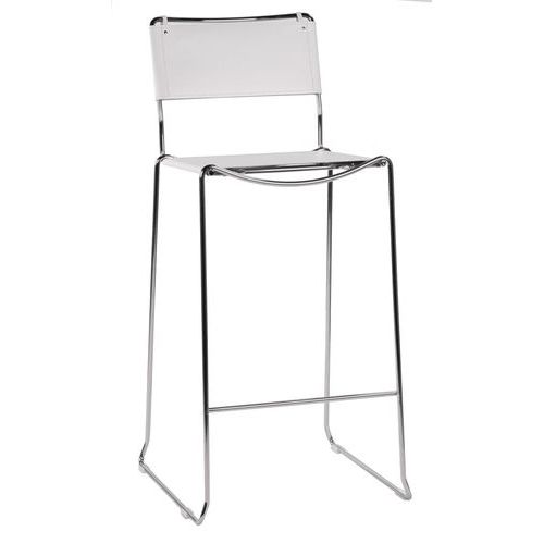 Kovové barové židle s koženým sedákem a opěrkou