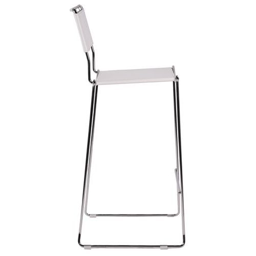 Kovové barové židle s koženým sedákem a opěrkou