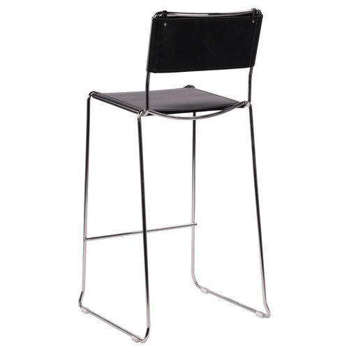 Kovové barové židle s koženým sedákem a opěrkou