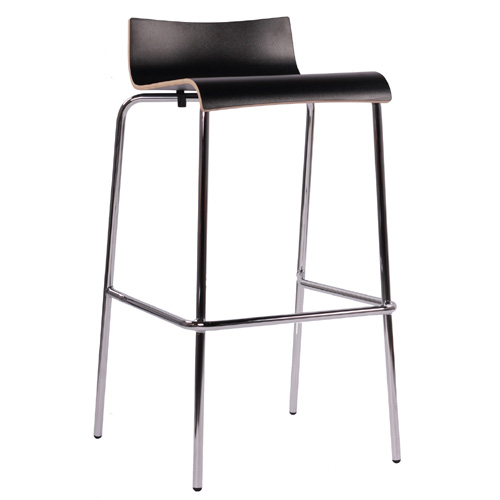 Kovové barové židle s dřevěným sedákem