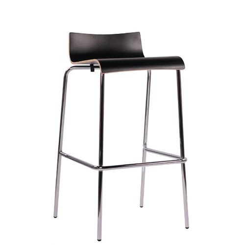 Kovové barové židle s dřevěným sedákem