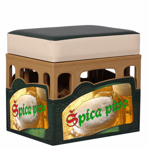 Čalouněný sedák an pivní bedny